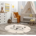 thumbnail image 3 of Hauteloom Kids Room, Nursery Round Area Rug - Outdoor Patio Safe - Animal Baby Lion Playroom Carpet - Beige, Gray, Black, Cream - 5'3", 3 of 12