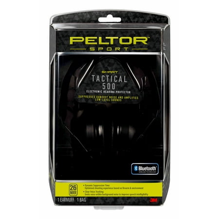

Peltor Sport Tactical 500 Electronic Hearing Protection Earmuffs Bluetooth-Enabled Black
