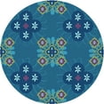thumbnail image 1 of Ahgly Company Indoor Round Patterned Blueberry Blue Area Rugs, 4' Round, 1 of 6