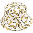 thumbnail image 1 of Sombrero de cubo con estampado de plátano, sombreros de pescador con patrón de frutas, gorra plegable Reversible de verano (blanco y negro) brillar Electrónica, 1 of 6
