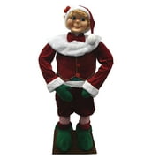 Angle View: Huge 4 Foot Life-Sized Standing Decorative Plush Christmas Elf