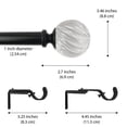 thumbnail image 5 of Better Homes & Gardens 1" Matte Black and Clear Twisted Sphere Adjustable Single Curtain Rod, 32-120", 5 of 7