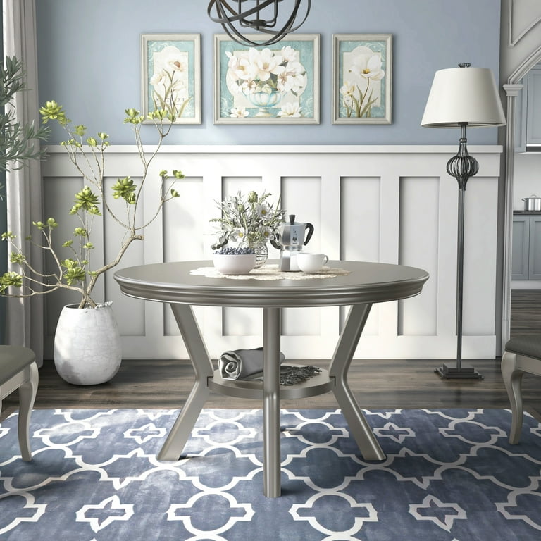 Furniture of america champagne cheap glam round dining table
