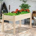 thumbnail image 4 of SOLAURA Raised Garden Bed 48x22x30in Outdoor Elevated Wood Planter Box for Flower, Fruits, Herbs and Vegetables - Natural, 4 of 7