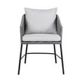 thumbnail image 3 of Calica Outdoor Patio Dining Chair in Black Metal and Gray Rope, 3 of 10