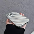 thumbnail image 3 of Water Ripple Curly Wave for iPhone 13 Case for iPhone 14 Case,Soft Slim Water Ripple Pattern Electroplated Finish iPhone 13 / iPhone 14 Phone Case, Silver, 3 of 12