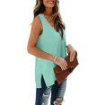 thumbnail image 3 of Womens Tank Tops V Neck Lace Side Split Summer Sleeveless Tops, 3 of 5