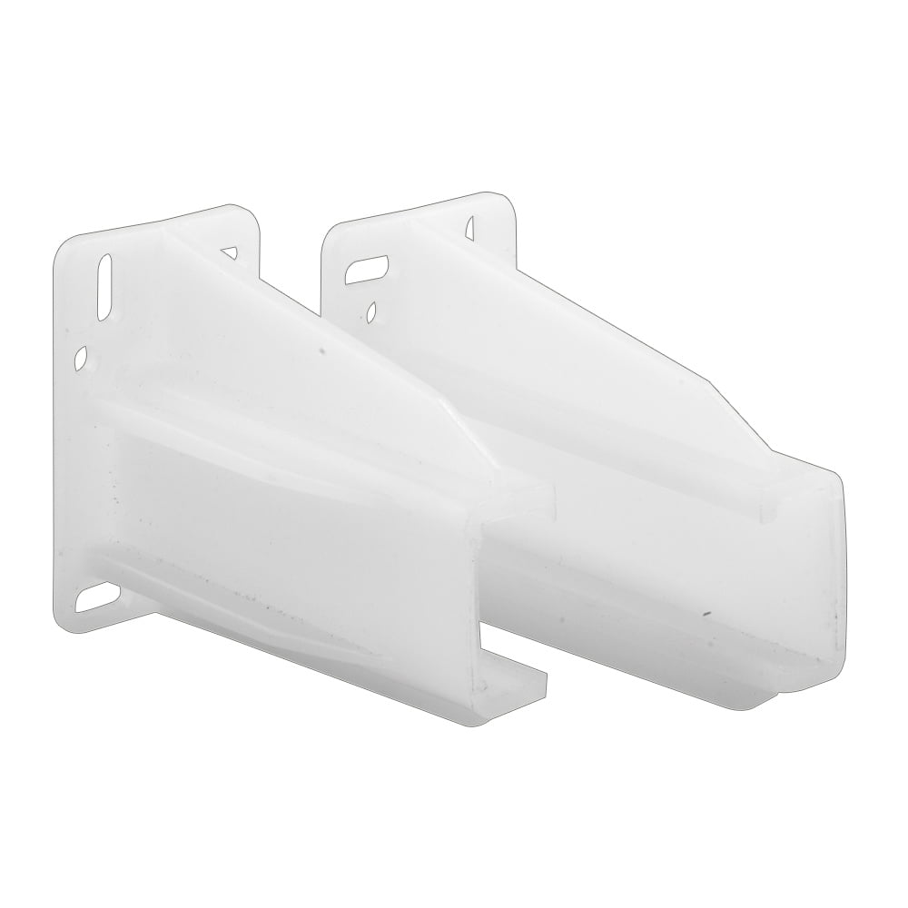 Drawer Track Back Plate, 5/16 in. x 7/8 in., Plastic, White (1pair