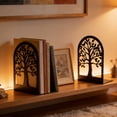thumbnail image 6 of Book Stopper, 2-Pack Black Metal Decorative Bookends, Tree Shape Heavy Duty Holder, Book Support for Home Office Shelf Desk, 6 of 6
