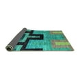 thumbnail image 2 of Ahgly Company Indoor Round Abstract Turquoise Blue Modern Area Rugs, 6' Round, 2 of 4