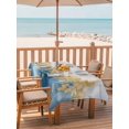 thumbnail image 3 of Rectangle Outdoor Tablecloth With Umbrella Hole And Zipper– Blue Gold Textured Waterproof Patio Table Cover for Party, Picnic, Backyard, 60"x84" , Abstract Modern Art, 3 of 8