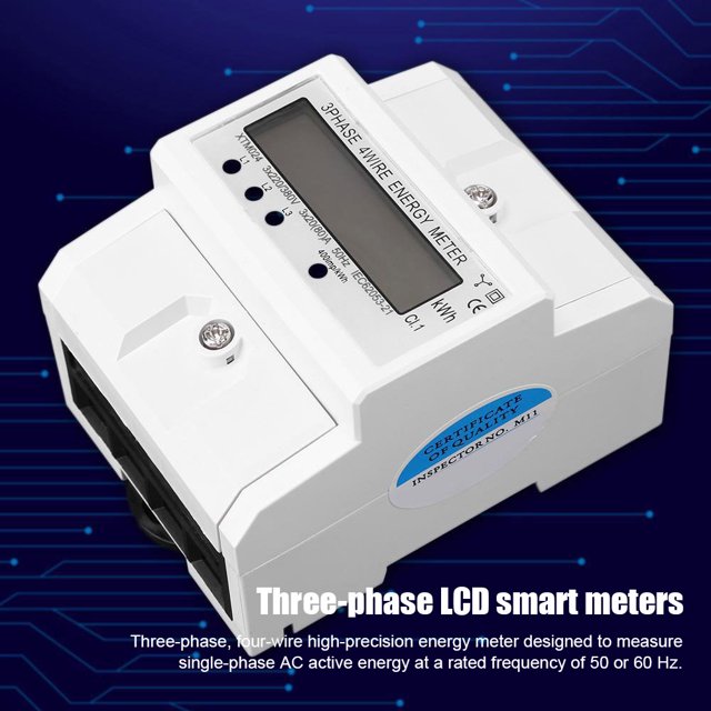 Medidor de energía eléctrica digital de 3 fases y 4 hilos Medidor de potencia de kWh en riel DIN Ndcxsfigh nuevos