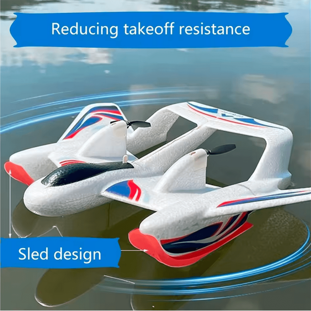 Roofworld YF-350 RC Glider Amphibious Waterproof EPP Foam Fixed-Wing Aircraft 2.4G Airplane w+ LED