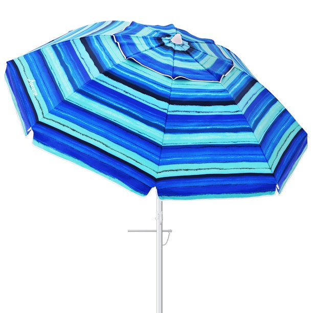 Beach Umbrella with Tilt Pole, S21O 6.5ft Outdoor Sunshade Umbrella