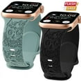 thumbnail image 2 of Skull Engraved Silicone Strap for Apple Watch Band Ultra 2 49mm 44mm 42mm 45mm 38mm 40mm 41mm for IWatch Series 9/8/7/6/5/4/3/se (green,42mm 44mm 45mm 49mm), 2 of 7