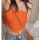thumbnail image 5 of Txlixc - Camiseta de punto para mujer, sin tirantes, sin mangas, con dobladillo tipo pañuelo Txlixc  Sexy, 5 of 6