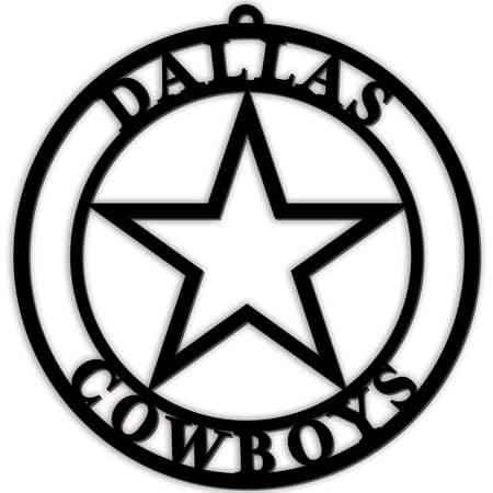 Black Dallas Cowboys 16 Team Logo Cutout