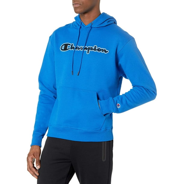 Champion Men's Powerblend Fleece Graphic Script Logo Pullover Hoodie