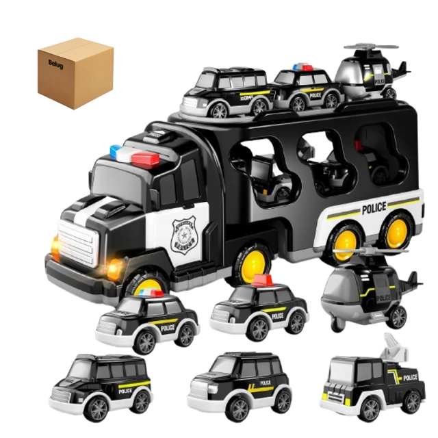 Coche De Policía 7Pz Belug, Negro con blanco