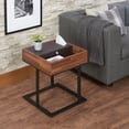 thumbnail image 1 of ACME Sara II End Table in Espresso PU in Walnut & Sandy Black, 1 of 2