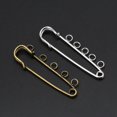 thumbnail image 2 of Exquisite 5 Holes Safety Pins Brooches 10 Pcs Silver Bronze DIY Brooch Scarf Lapel Pin Jewelry Decoration for Jeans Bags White K, 2 of 4
