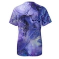 thumbnail image 5 of TSADFHJI Chandail en Molleton pour Femmes Graphique Printemps Été Imprimé Coloré Manches Courtes Col Rond T-Shirt Haut S Violet, 5 of 5