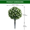 thumbnail image 3 of Artificial Topiary Ball Trees,Set of 2 23.6" Sun Resistant Fake Evergreen Shrubs Bushes Plants with Ground Spike,Fake Plants for Outdoor Indoor Front Porch Garden, 3 of 8