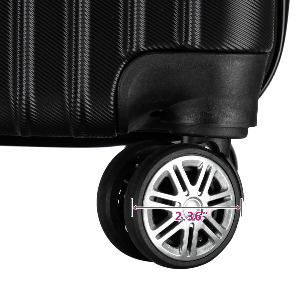3Pcs Luggage Set, Travel Spinner Suitcase with TSA Lock, Black