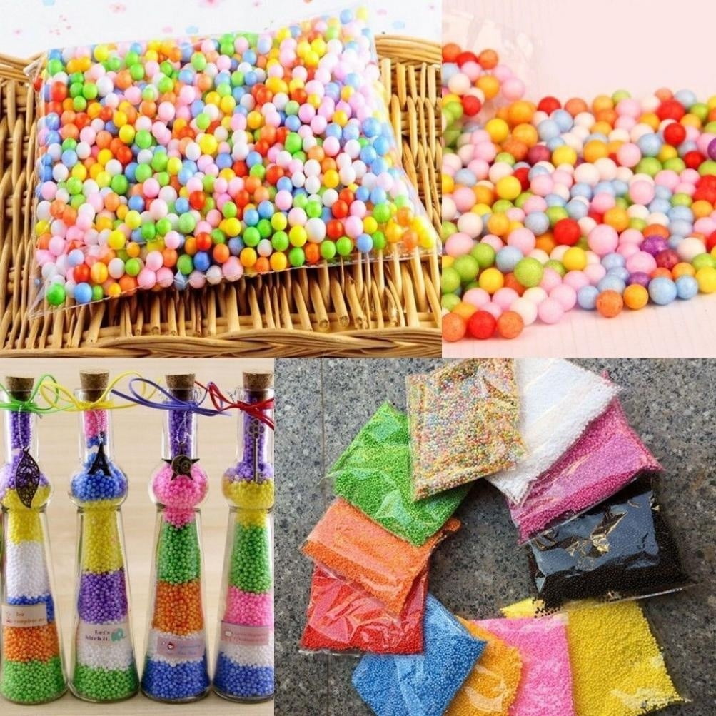 Crafts DIY Beads Mini Assorted Colors Filler Foam Beads Foam Balls Styrofoam 