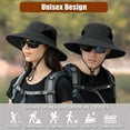 thumbnail image 2 of HOMEYA Wide Brim Sun Hat for Men & Women, Waterproof UV Protection Bucket Bonnie Cap Fishing Hiking Beach Garden, Black, 2 of 9