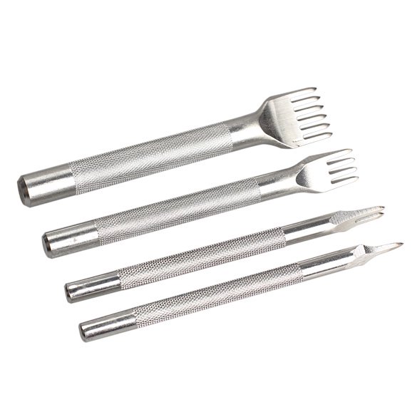 Herramienta de punzón espaciador 4 en 1 para perforar cuero herramienta Ehuebsd de punzonado costura de cordones herramientas de artesanía de cuero DIY 1246 puntas