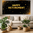thumbnail image 5 of Black Background Banner with Golden Star Elements for Happy Retirement Party Retirement Decorations Photography Props Backdrop Party Supplies, 5 of 8