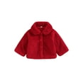thumbnail image 1 of hirigin Baby Girl Plush Coat Warm Solid Color Lapel Long Sleeve Button Down Plush Jacket Winter Outwear, 1 of 7