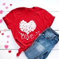 thumbnail image 5 of Valentines Days Cute Tops for Women Love Heart Print T-Shirt Crewneck Short Sleeve Basic Tee Shirts, 5 of 7