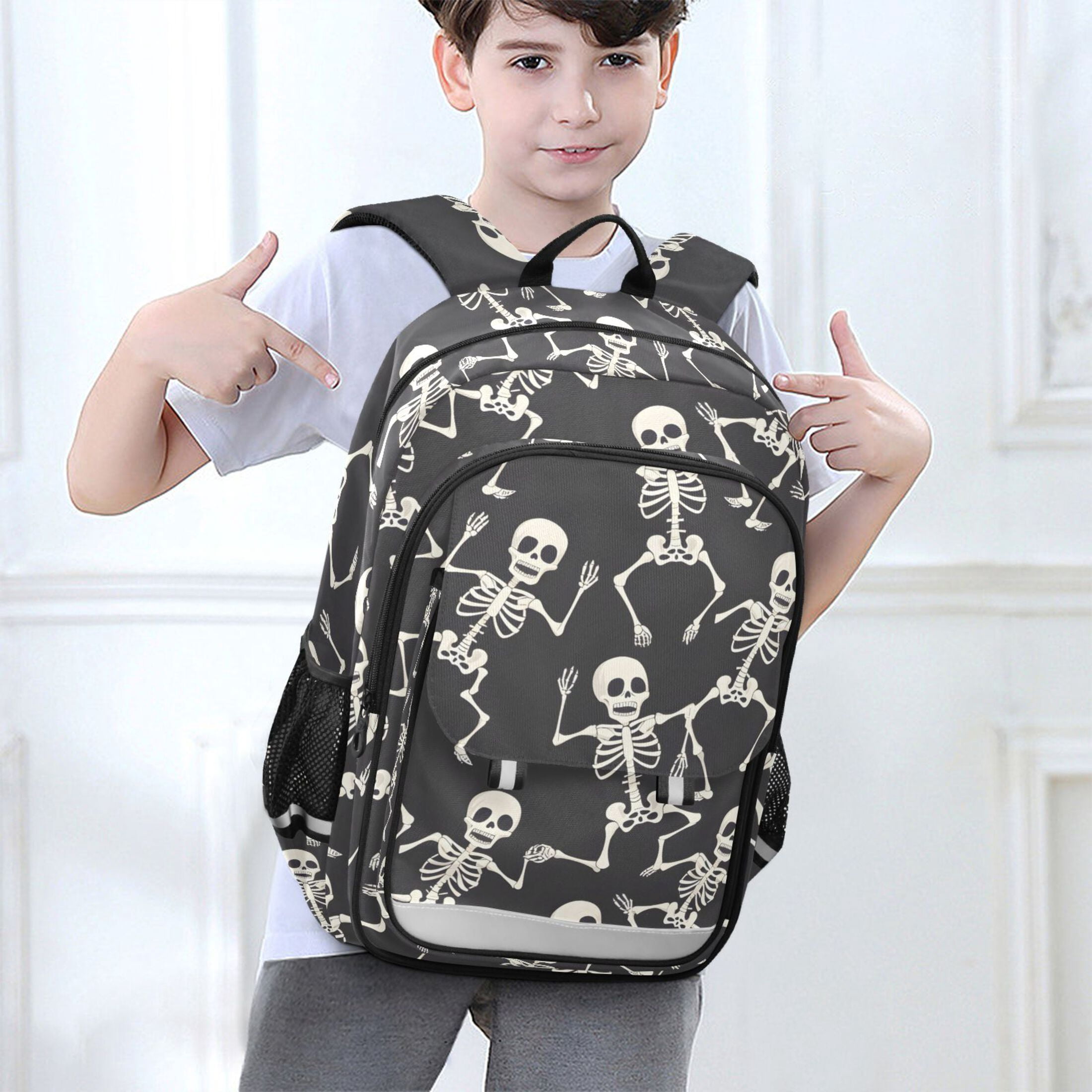 ALAZA Skull Skeleton Dancing Laptop Backpack Purse Travel Bag Casual School Bookbag Rucksack for Women Men