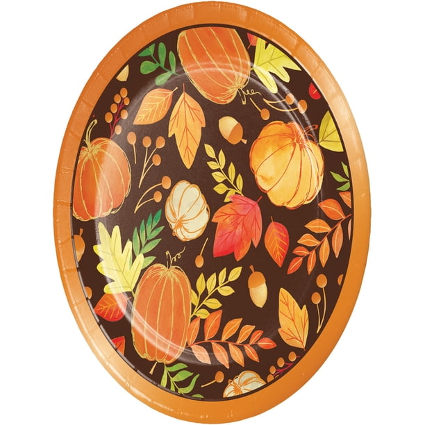 Give Thanks 8 Ct 7" Dessert Cake Plates Thanksgiving ...