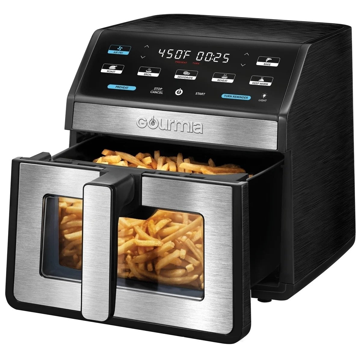 Gourmia, Digital Air Fryer, 8 qt, Black with Window and Light