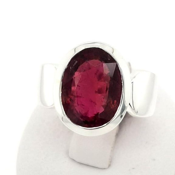 natural garnet ring 925 sterling silver solitaire engagement ring January birthstone red gemstone ring
