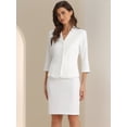 thumbnail image 4 of DARING DIVA 2Pcs Women's Notched Collar Business Pencil Skirt Suit Set XL White, 4 of 6