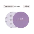 thumbnail image 2 of Unique Bargains 15 Pack 4-Inch Purple Sanding Discs 320 Grits Hook & Loop Professional Aluminum Oxide Sandpaper, 2 of 6