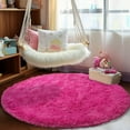 thumbnail image 2 of Socofuz 6ft Round Super Fluffy Rug for Baby Nursery, Round Hot Pink Carpet for Kids' Room, Living Room, and Modern Interior Decor, 2 of 8