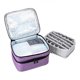 thumbnail image 5 of Organizador de uñas de doble capa, 30 compartimentos, piel sintética, estuche de almacenamiento, para Violeta, 5 of 8