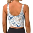 thumbnail image 4 of Goofa Butterfly Printed Sports Bras for Women, High Impact Running Bra Workout Crop Tank Tops Longline Sports Bra Push up-Small, 4 of 9