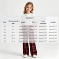thumbnail image 2 of Girls Plaid Pants with Pockets Casual Fall Fashion Baggy Elastic Waist Drawstring Kids Wide Leg Pants Red 12, 2 of 5