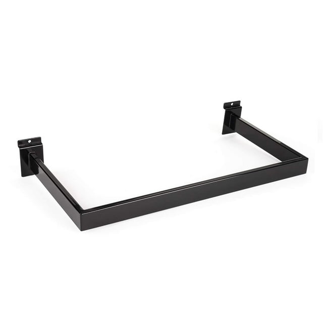 NAHANCO EMABR81 Rectangular Tubing "U" Hang Rail for Slatwall, 22"W-Black