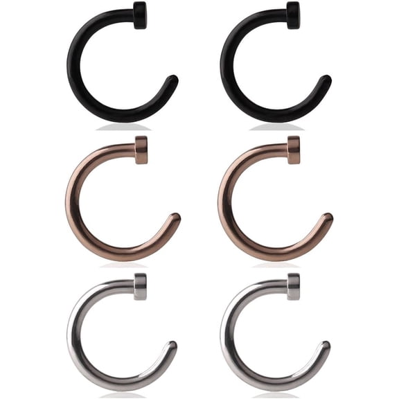 Stainless Steel Body Jewelry Piercing Earrings Nose Hoop Ring Unisex 18 Gauge 5/16"(8mm)