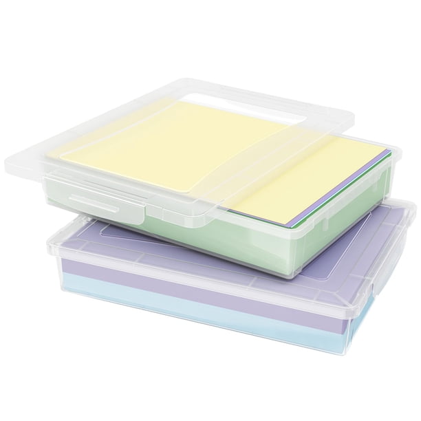 Caja de almacenamiento Lifewit de plástico multiusos, papel A4 transparente