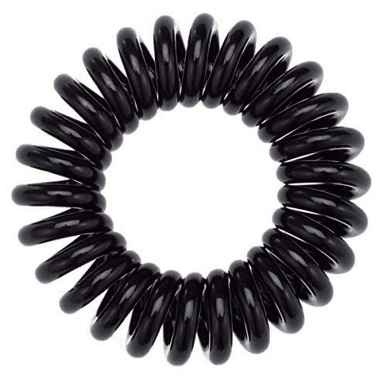 Kitsch Spiral Hair Ties, Coil Hair Ties, Phone Cord Hair Ties, Hair Coils -  8 Pcs, Black