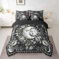 thumbnail image 2 of Homewish Boys Girls Sun And Moon Bedding Comforter Set 7pcs,Chic Floral Flowers Queen Bedding Sets Super Cozy,Bohemian Starry Sky Queen Sheet Sets,Microfiber Bedroom Decor,Reversible, 2 of 8