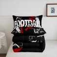 thumbnail image 4 of Football Comforter&nbsp;Set Queen Size Football Bedding Set,Sports Theme Bed Comforter&nbsp;Sets Red Black White Ball Gaming Quilt Bed Set Room Decor with 2 Pillowcases, 4 of 6